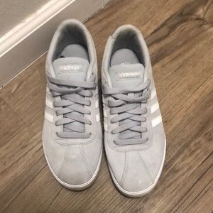 Adidas grey suede tennis shoes